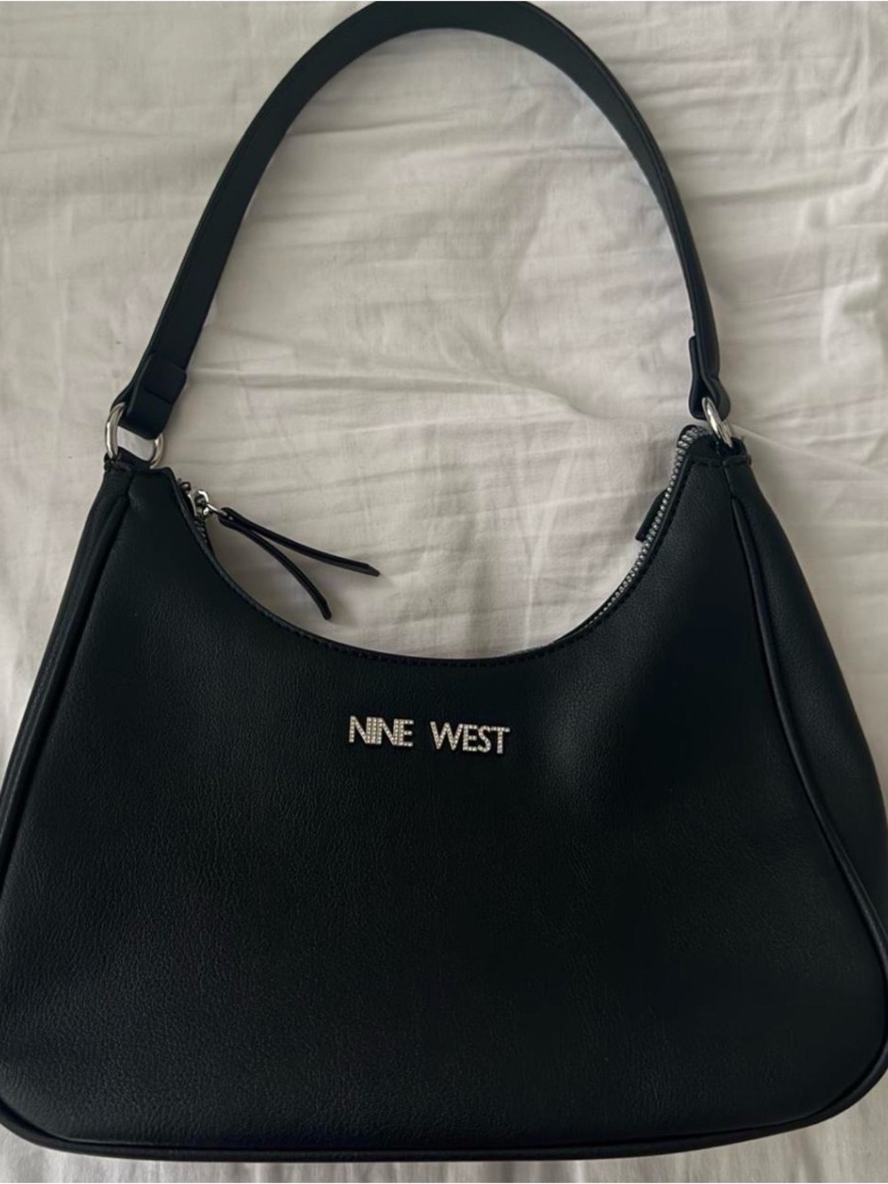 Nine West Black Shoulder Bag with Silver Logo